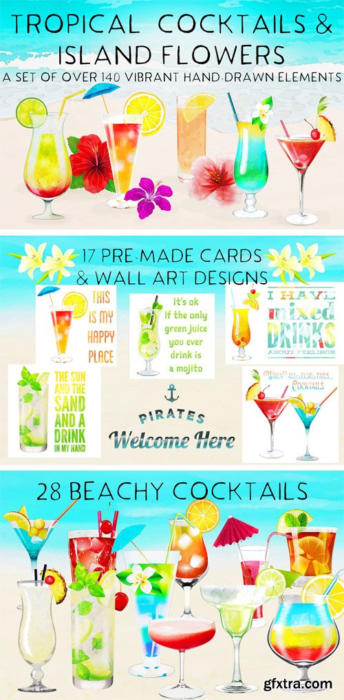 CM 1527097 - Tropical Cocktails & Flower Set