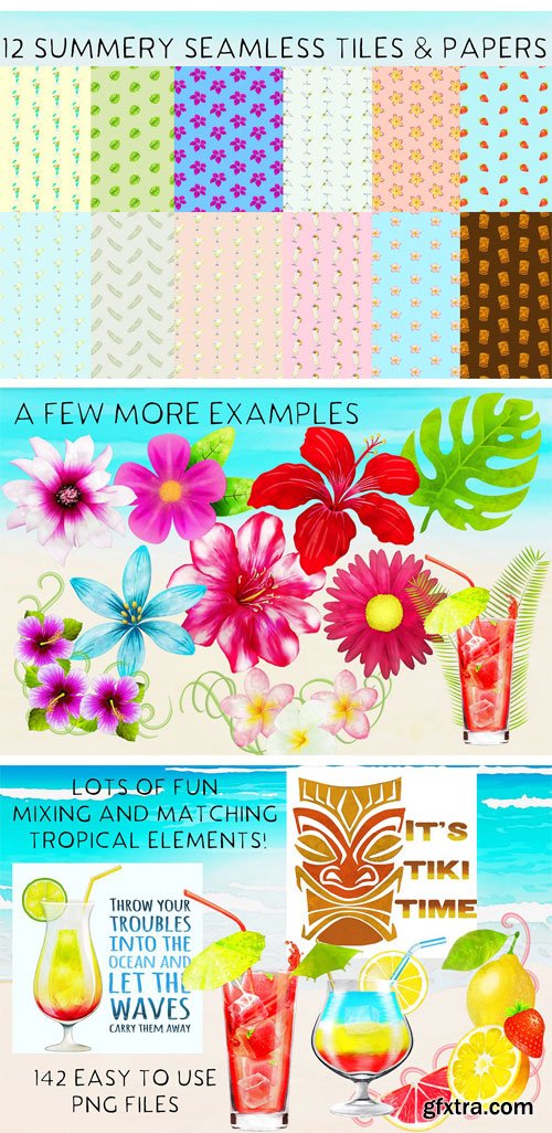 CM 1527097 - Tropical Cocktails & Flower Set