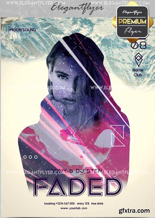 Faded V14 Flyer PSD Template + Facebook Cover