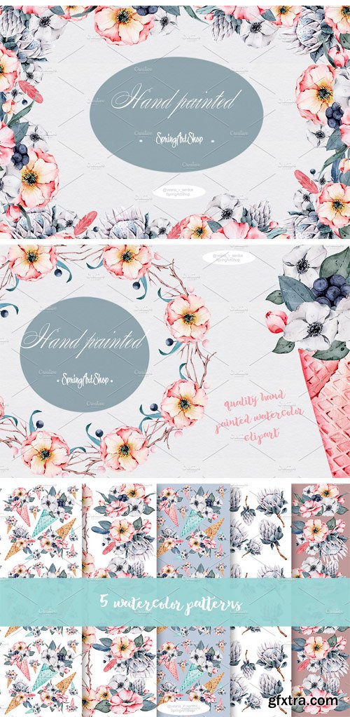 CM 1583114 - Floral Icecream Big Watercolor Set