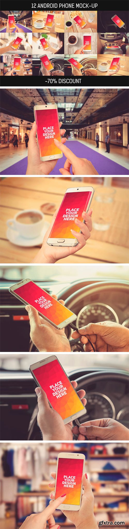 CM 1582681 - 12 Android Phone Mock-up Pack