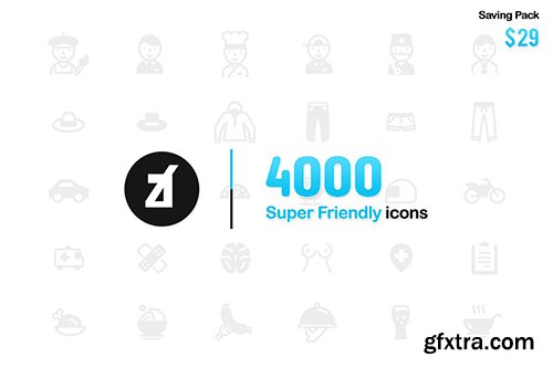 CreativeMarket 4000 Super Friendly Icons Bundle 1330061