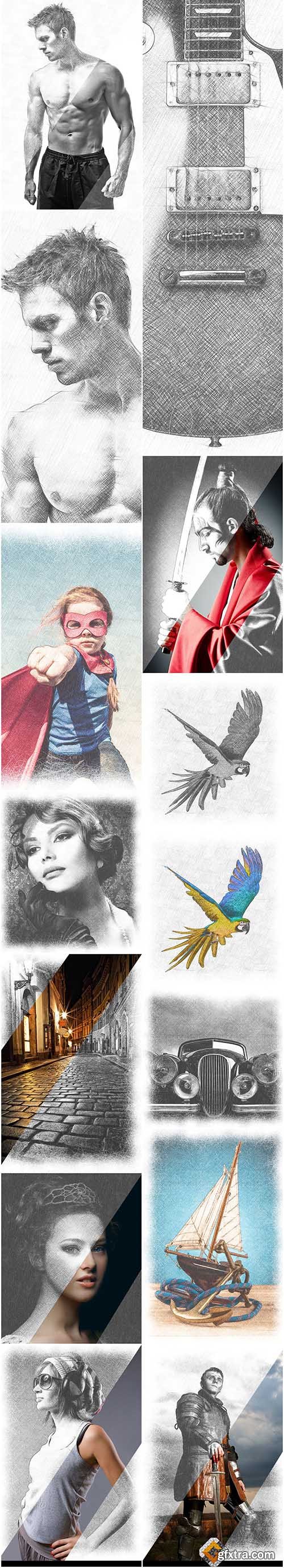 CreativeMarket Graphite Pencil 2 Photoshop Actions 1335403