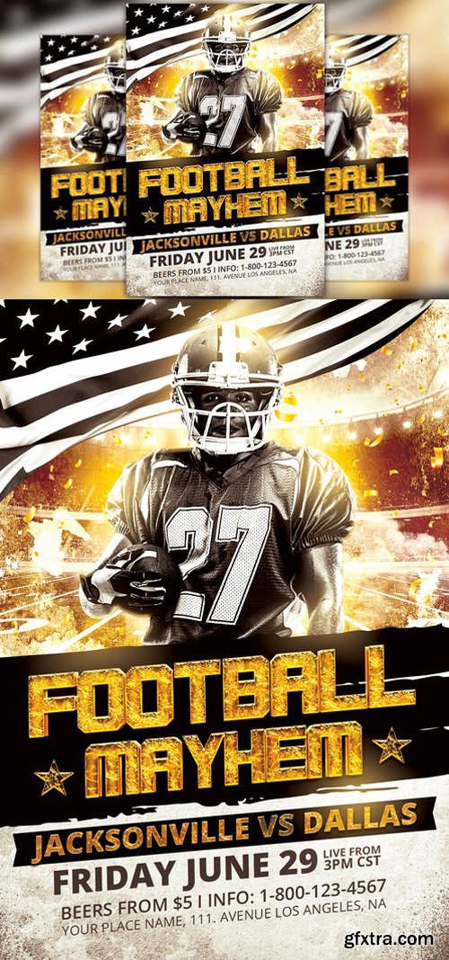 CM - Football Mayhem Flyer Template 1559662