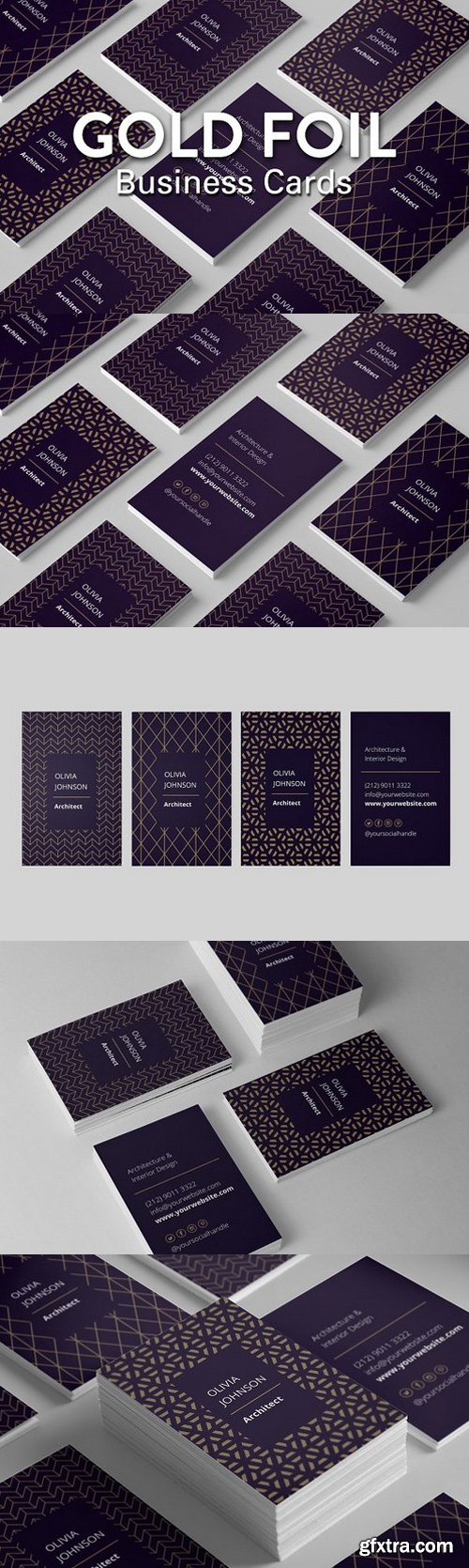 CM - Elegant Gold Foil Business Cards 1559697