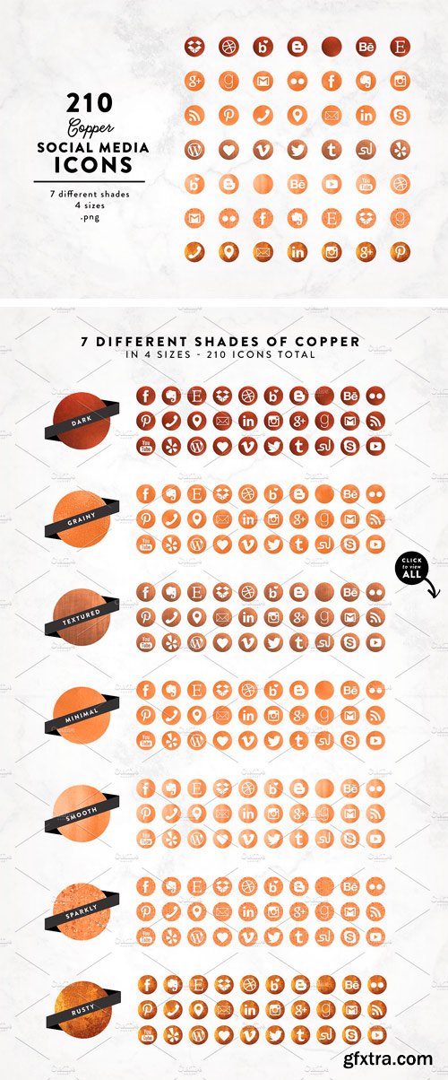 CM 1605032 - Copper Social Media Icons