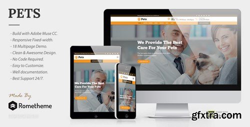 ThemeForest - PETS - Pet Care, Shop, and Veterinary Muse Template 19641988
