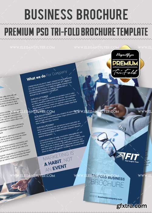 Business Premium Tri-Fold PSD V5 Brochure Template