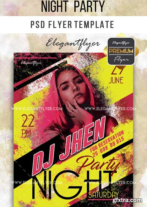 Night Party Flyer PSD V13 Template + Facebook Cover