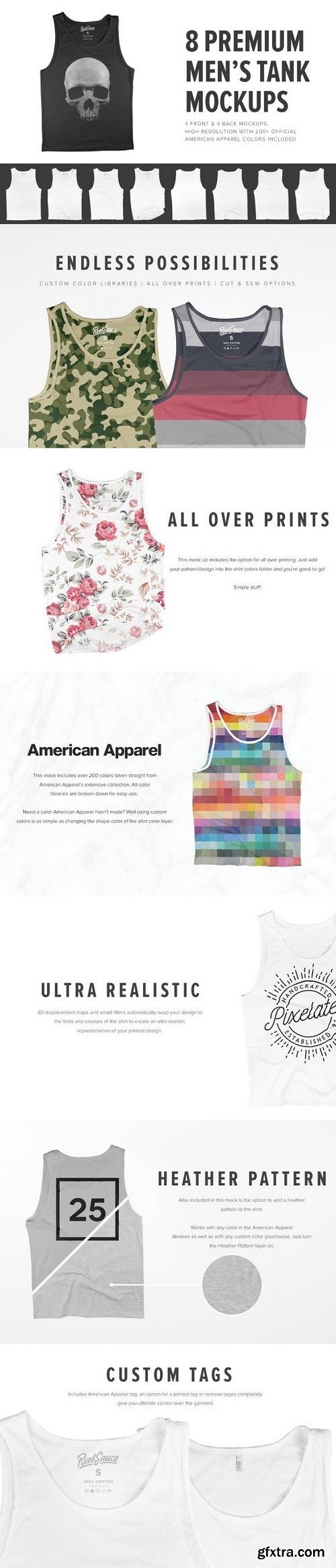 CreativeMarket - 8 Premium Men\'s Tank Top Mockups 1241862