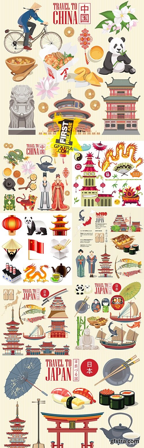 Japan and China cultural sights traditions and attributes