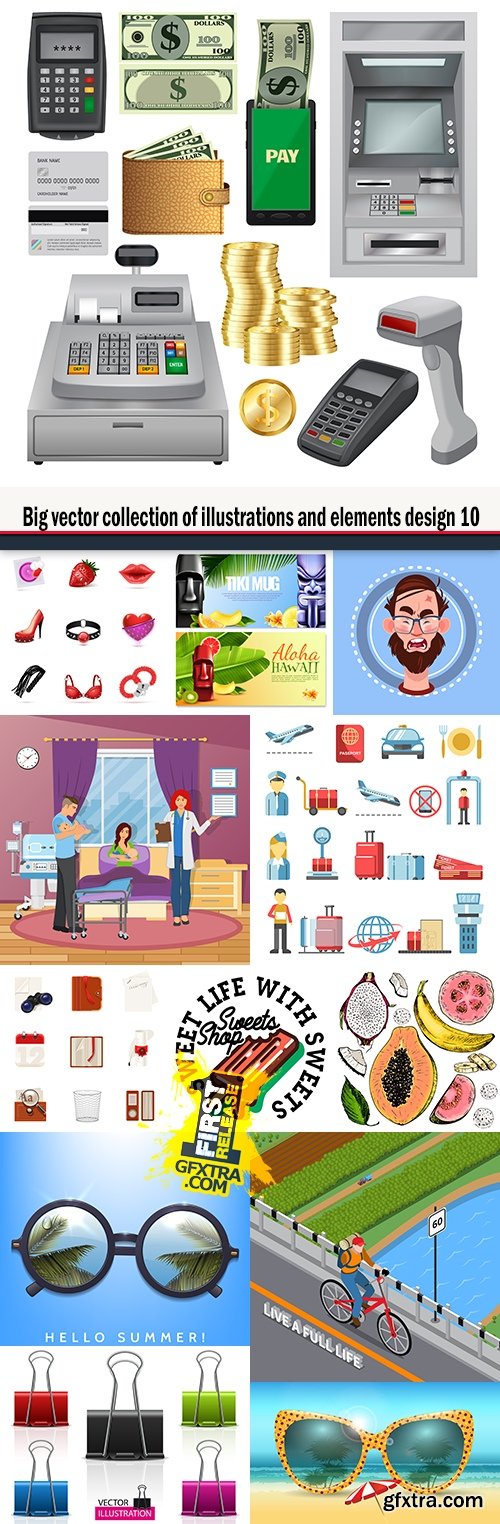 Big vector collection of illustrations and elements design 10