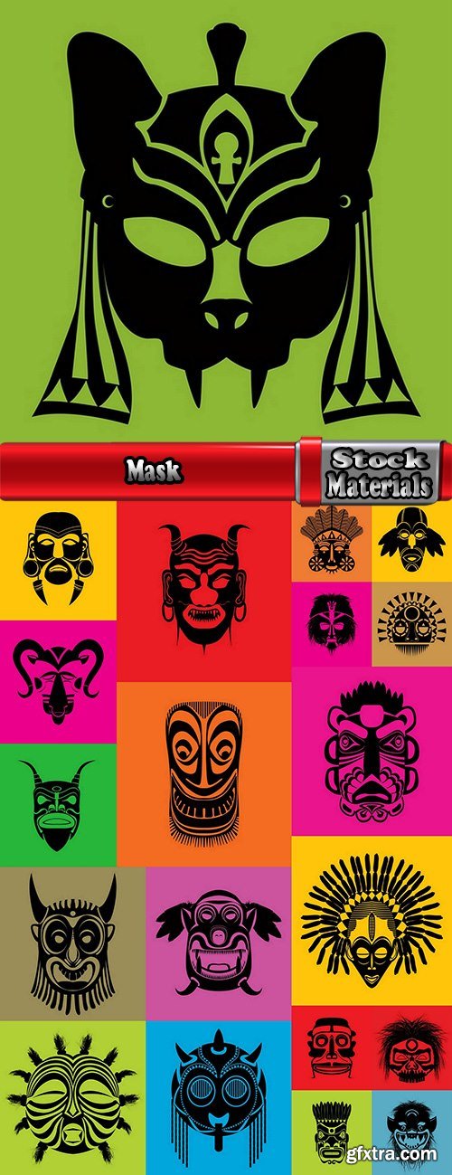 Mask for the ritual ethnic pattern print on the T-shirt background 20 EPS