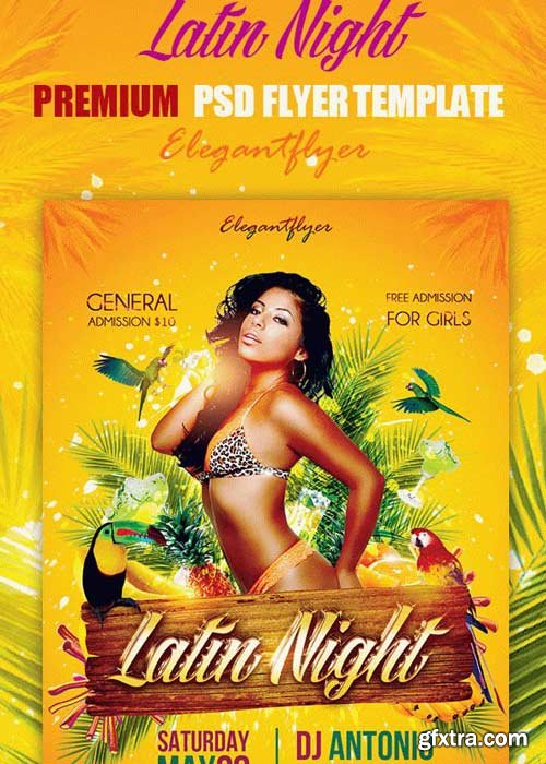 Latin Night Premium Club flyer PSD V11 Template