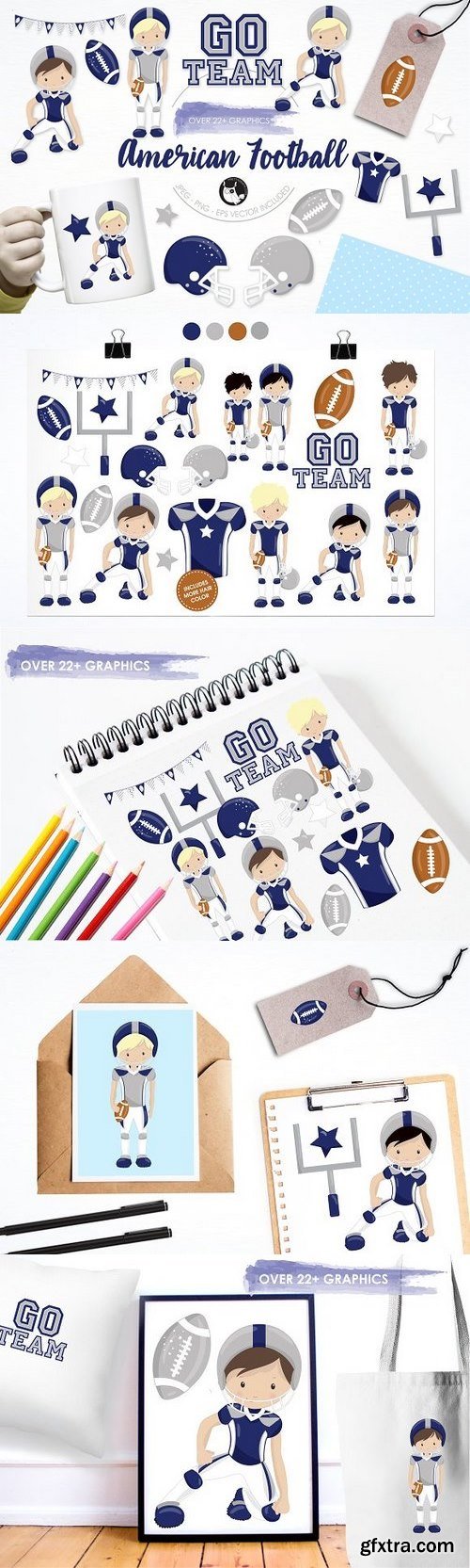 CM - American football illustration pack 1309407