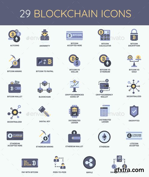 GR - Cryptocurrency, Bitcoin & Blockchain Icon Set 20231751