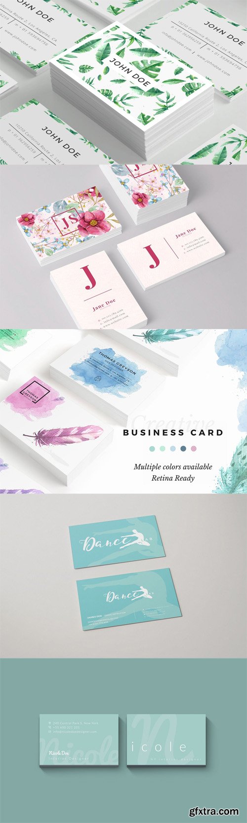 5 Business Cards Set