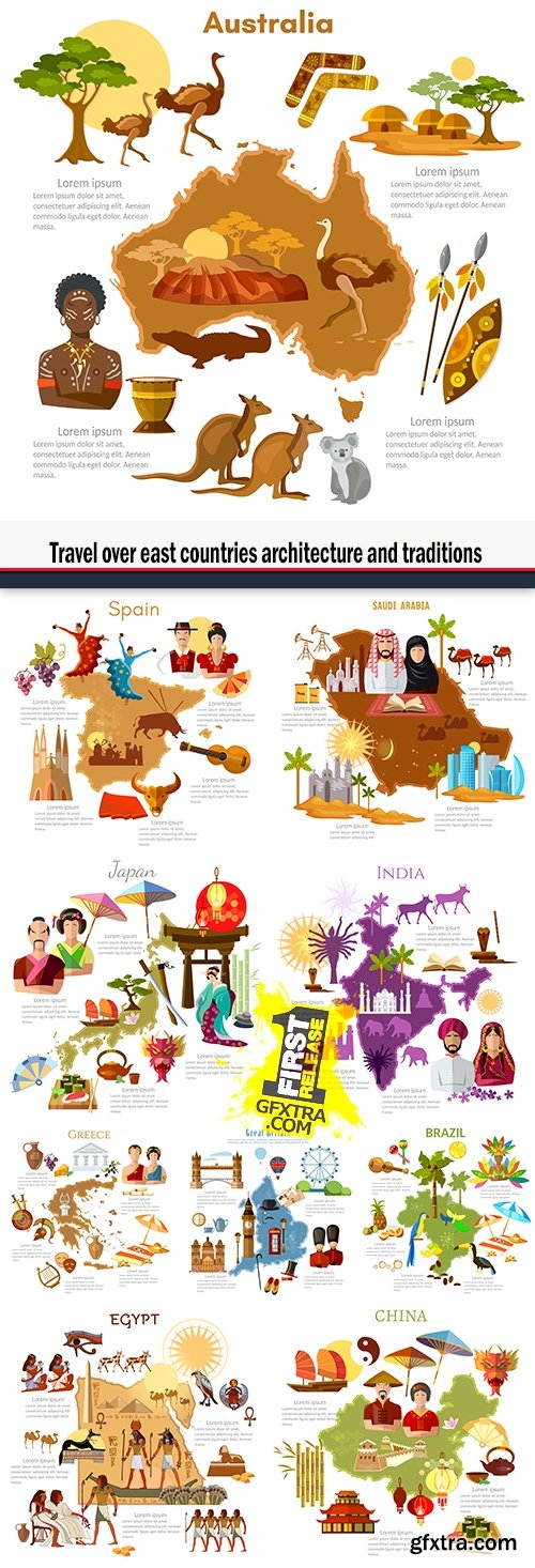 Travel over east countries architecture and traditions