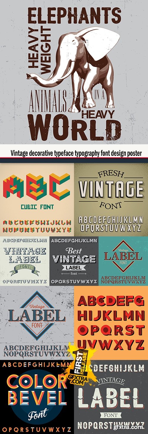 Vintage decorative typeface typography font design poster