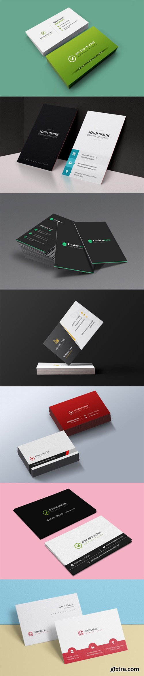 7 Business Card Templates Set