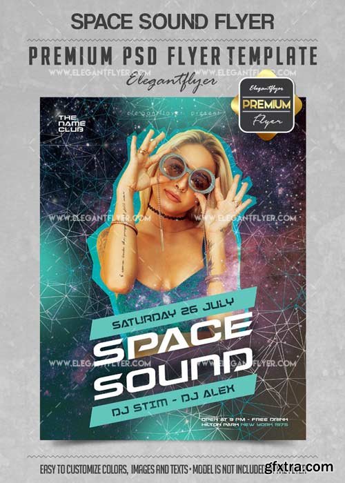 Space Sound Flyer PSD V14 Template + Facebook Cover