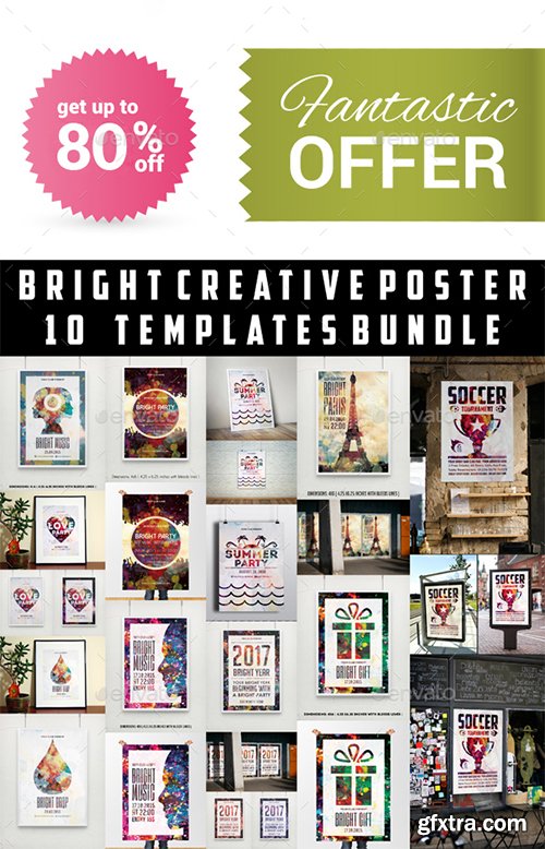 Graphicriver Bright Creative Poster Templates Bundle 19968948