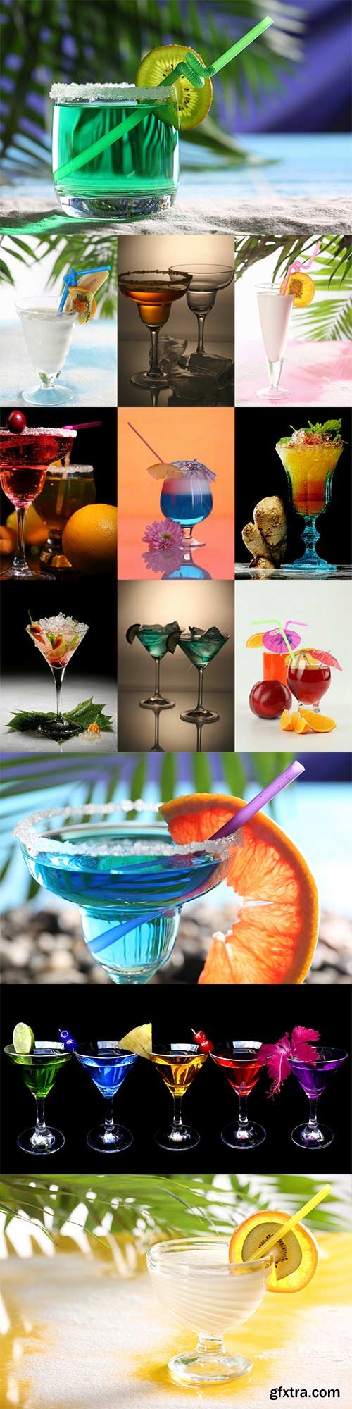 Light colorful cocktails