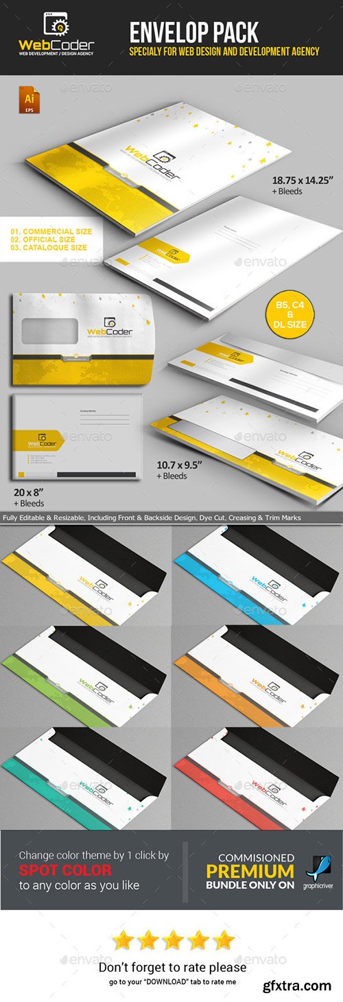 Graphicriver - Web Coder | Web Design Agency Envelop Pack 11812826