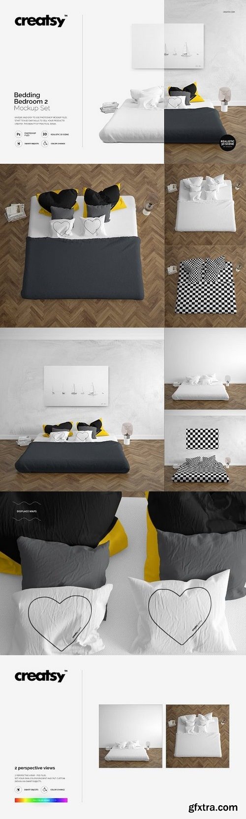 CM - Bedding Bedroom 2 Mockup Set 1317836