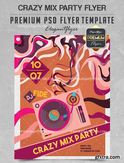 Crazy Mix Party – Flyer PSD Template + Facebook Cover