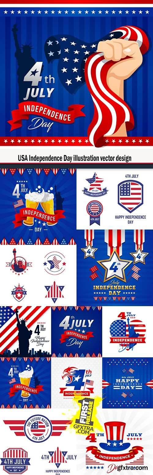 USA Independence Day illustration vector design