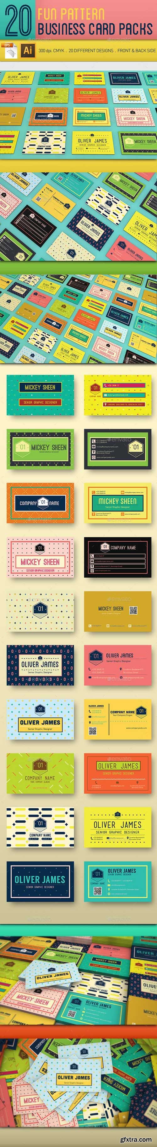 GR - 20 Fun Pattern Business Cards 11481552