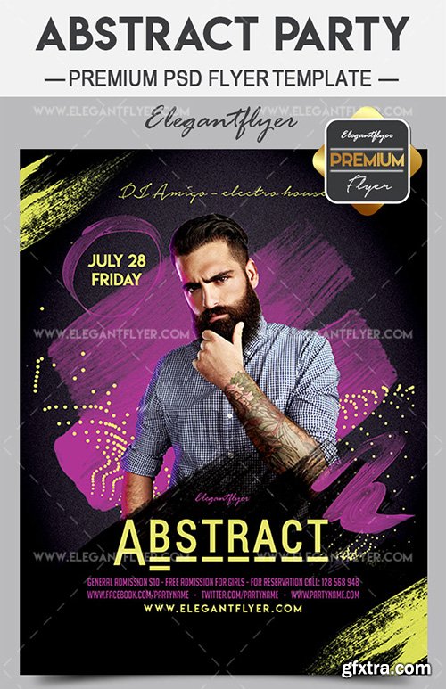 Abstract Party – Flyer PSD Template + Facebook Cover