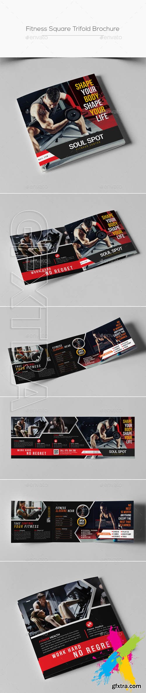 Graphicriver - Fitness Square Trifold Brochure 20219647