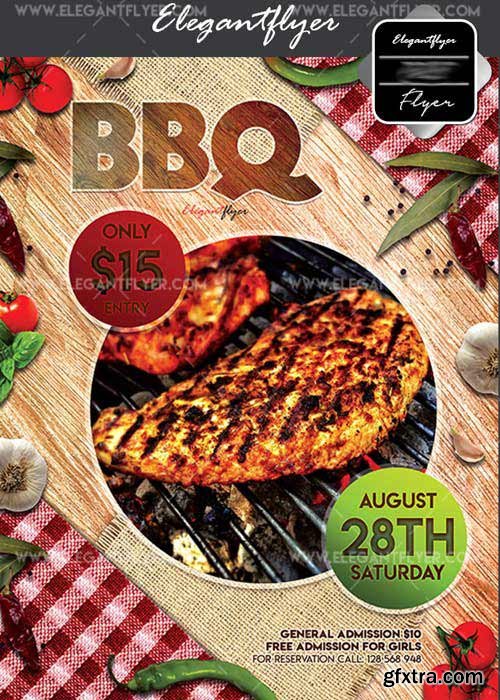 BBQ V42 Flyer PSD Template + Facebook Cover