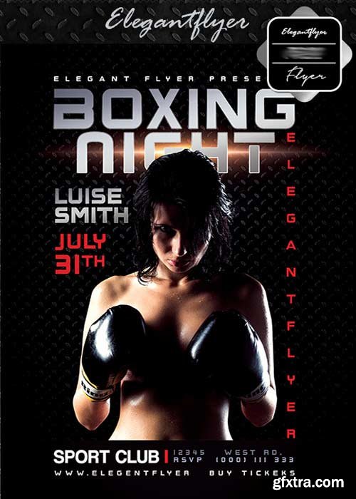 Boxing night V12 Flyer PSD Template + Facebook Cover