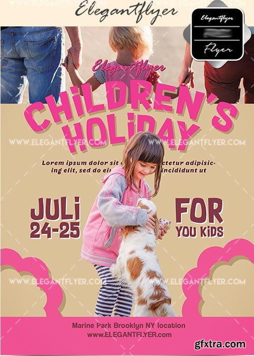 Children’s holidays V29 Flyer PSD Template + Facebook Cover