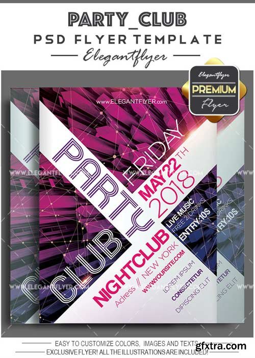 Party Club V42 Flyer PSD Template + Facebook Cover