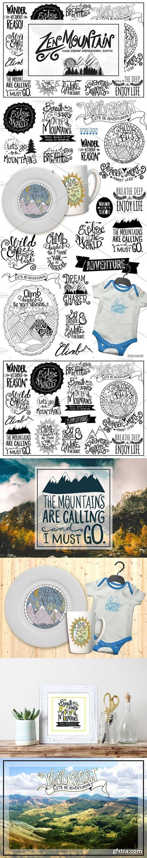 CM - Zen Mountain Hand Drawn Quotes 1544273