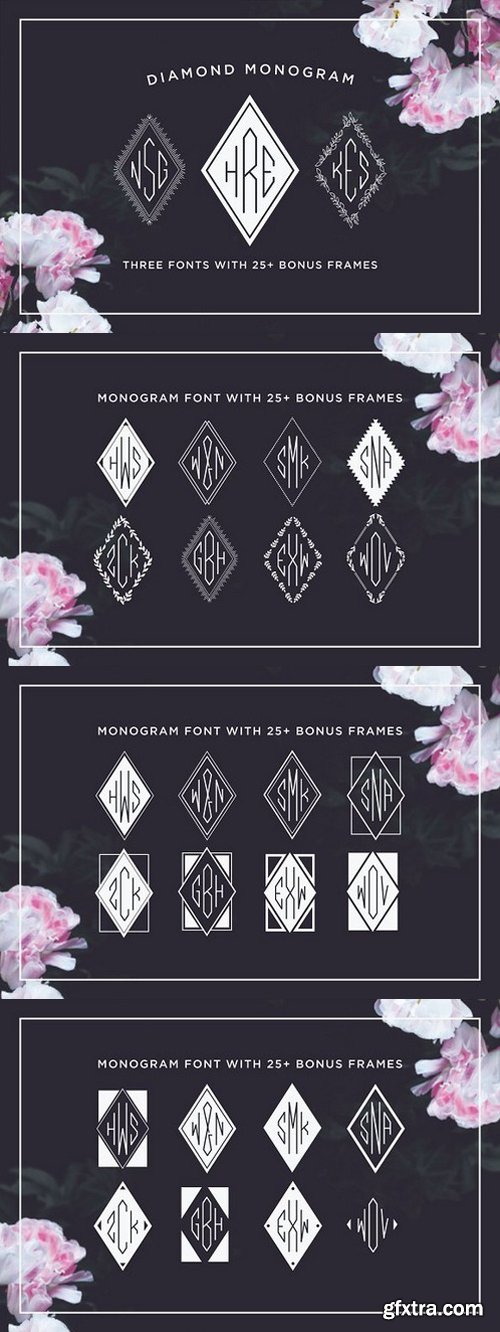 CM - Diamond Monogram Font 1563856