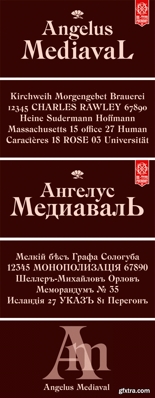 DXAngelus Mediaval Font Family