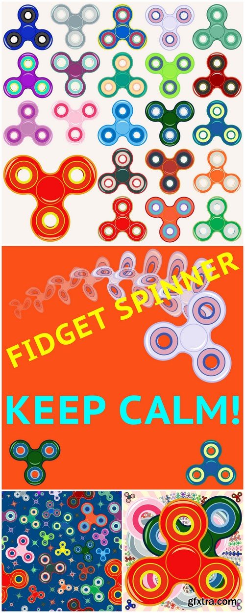 Hand spinner toys Vector illustration 4X EPS