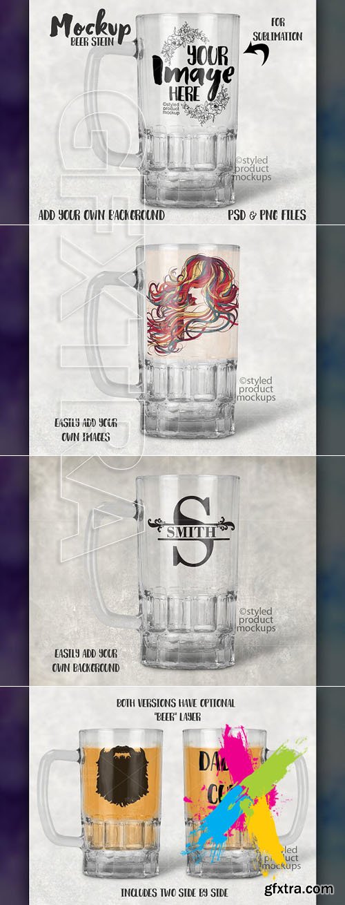 CM - Clear Glass Beer Stein Mockup 1653377