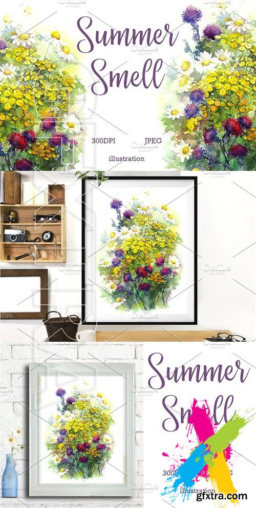 CM - Watercolor summer smell of flowers 1613660