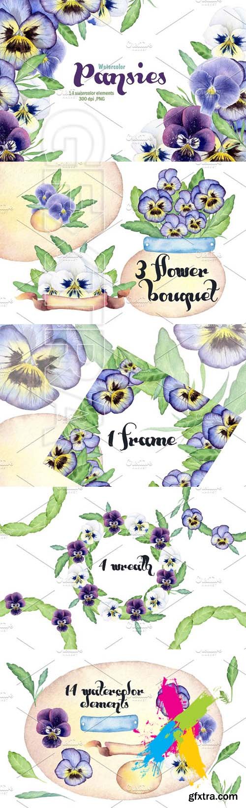 CM - Watercolor pansies 1612457