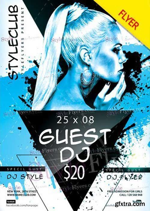 Guest DJ V33 Flyer PSD Template