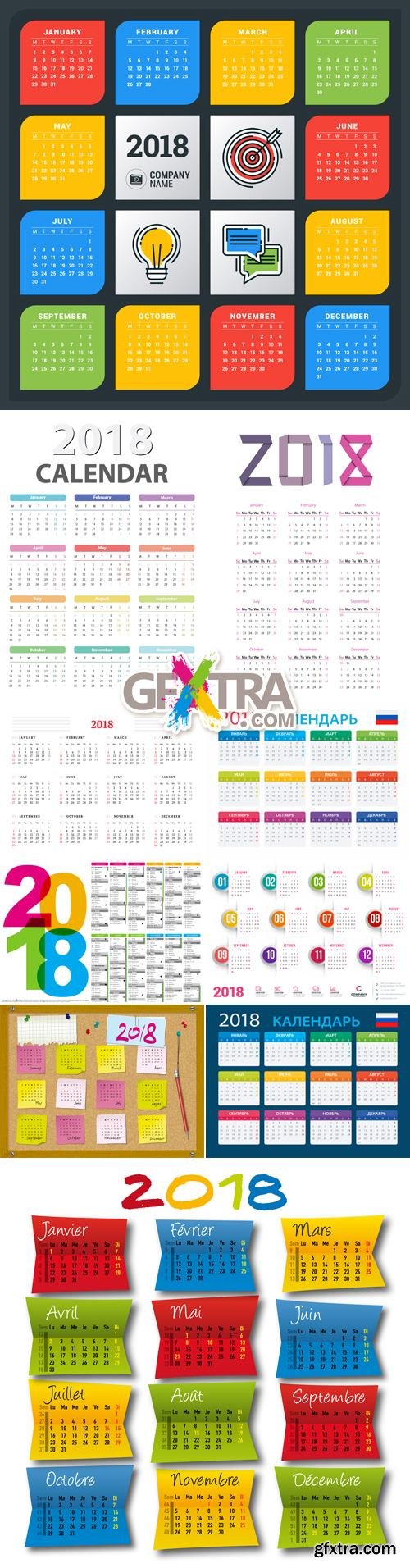 Calendar 2018 Year Vector