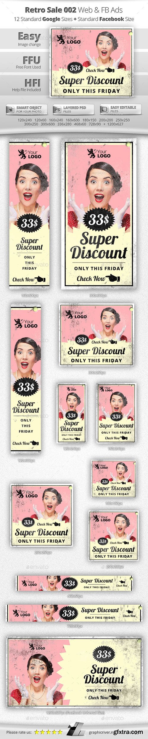 Graphicriver Retro Sale 002 Web & Facebook Banners Ads 11089904