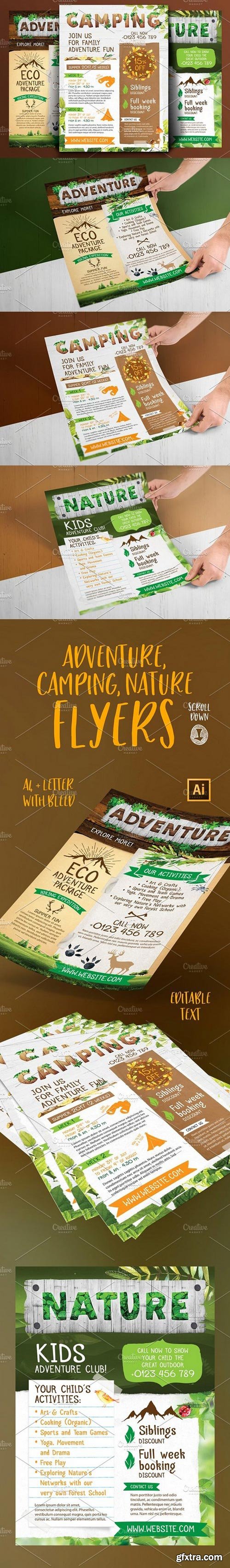 CM - Adventure, camping, nature flyers 1586916