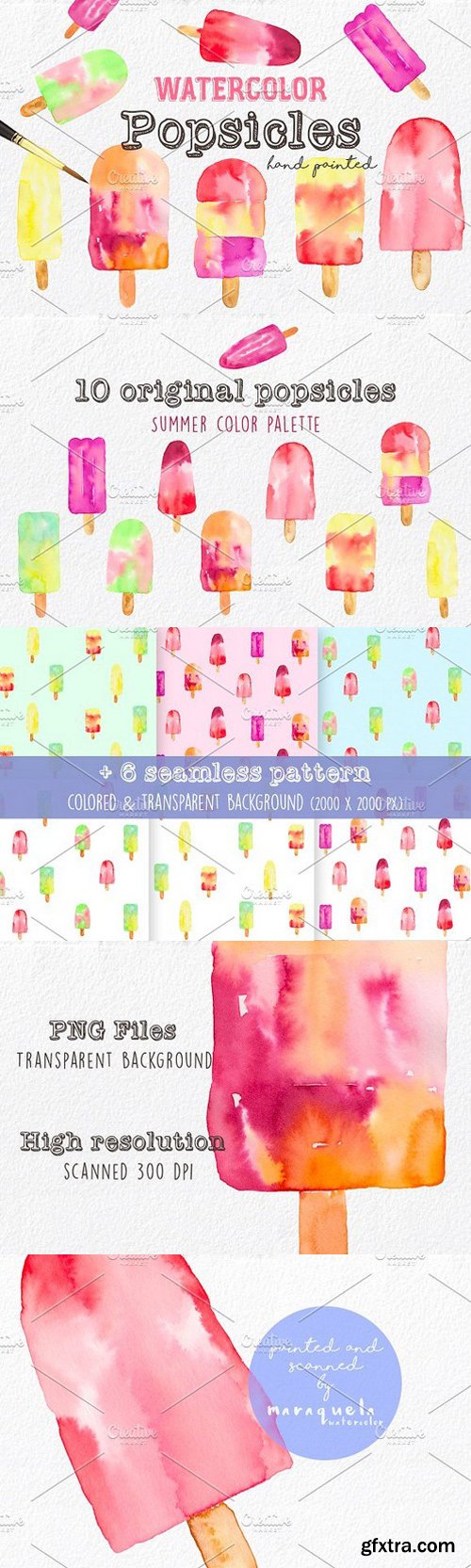 CM - Summer Popsicles & Pattern Clip Art 1586464